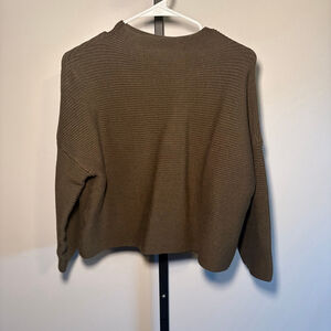 Women's Unbranded Olive Green Ribbed‎ Crew Neck Sweater M
